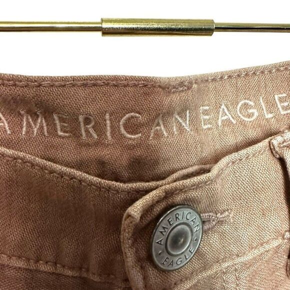 American Eagle Distressed Highest Rise Mom Shorts Women 2 Tan Festival Boho - Picture 3 of 6